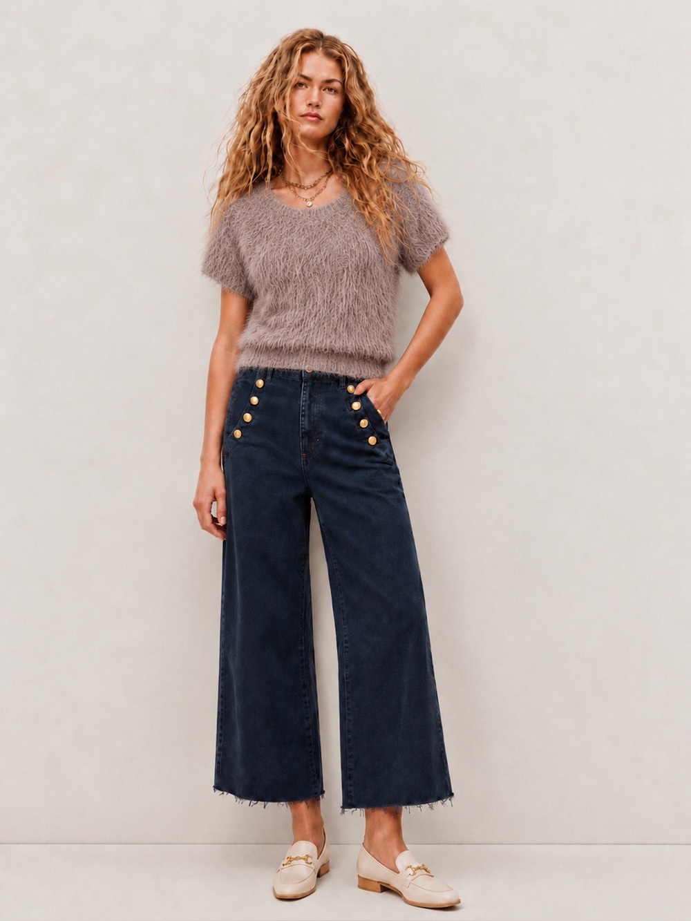 Zara fuzzy soft short sleeve T